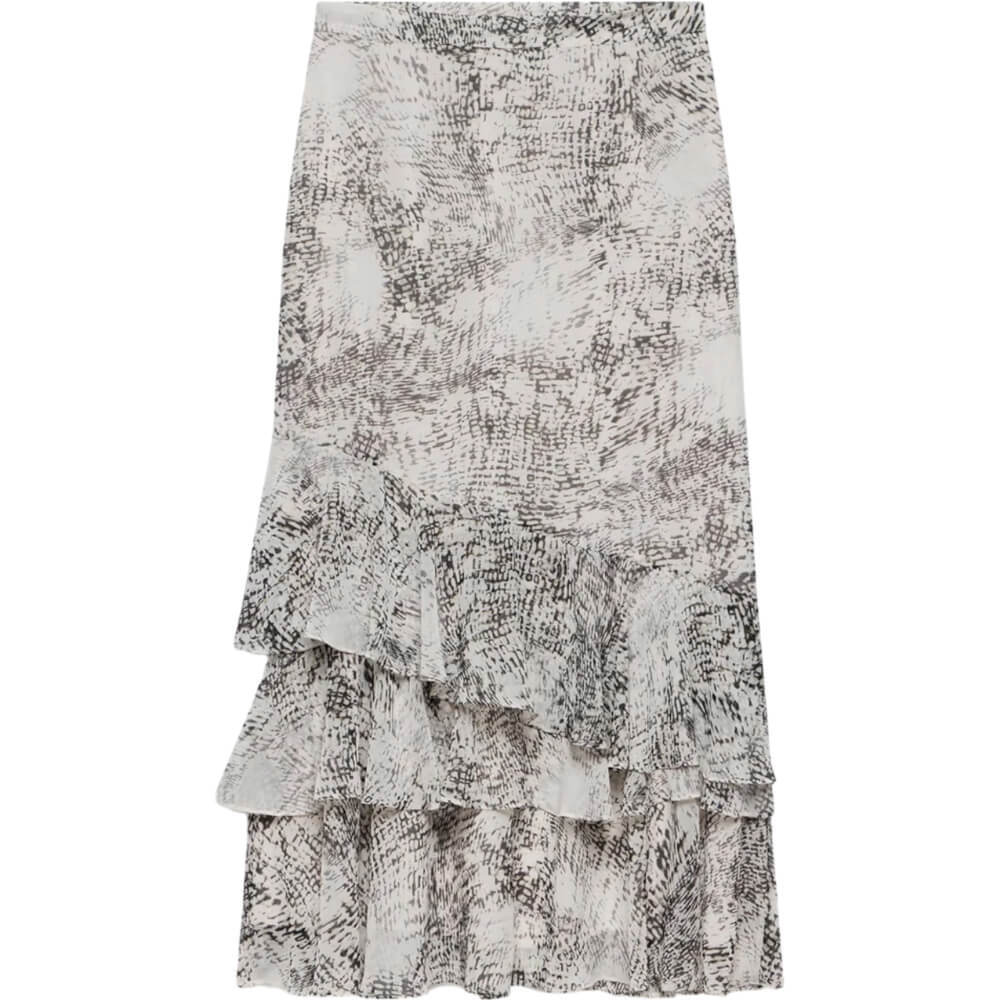 Mint Velvet Neutral Snake Print Maxi Skirt